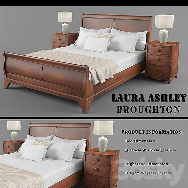 Laura Ashley Broughton Bed 3DS Max - thumbnail 3