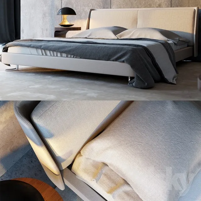 Minotti Spencer Bed 3DS Max - thumbnail 3