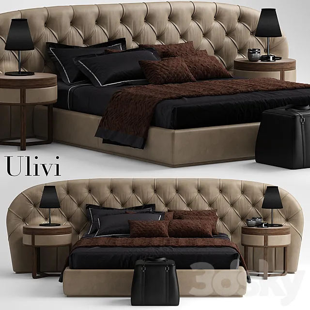 Bed ulivi MILADY 3DS Max - thumbnail 3