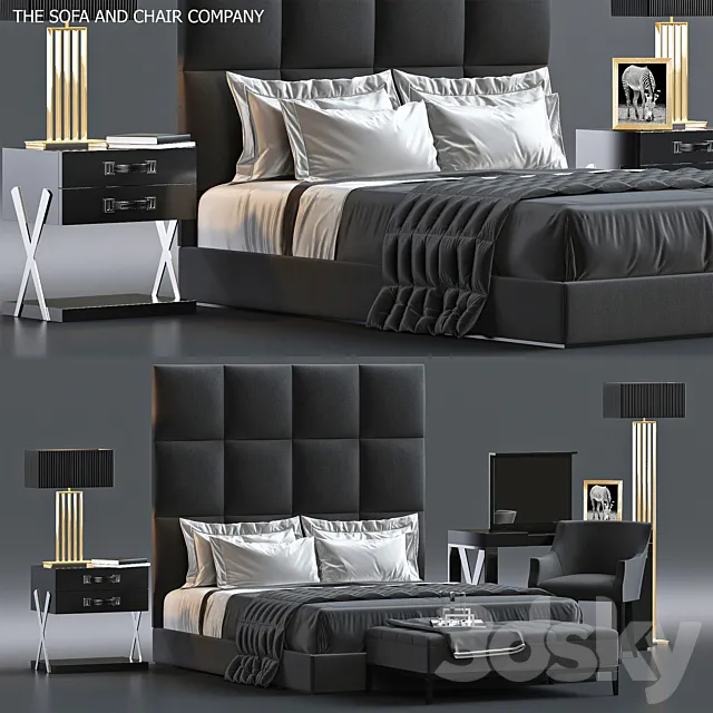 Bed by S&C 7 3DS Max - thumbnail 3