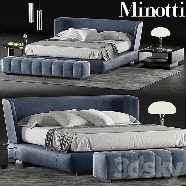 Minotti creed bed 3DS Max - thumbnail 3