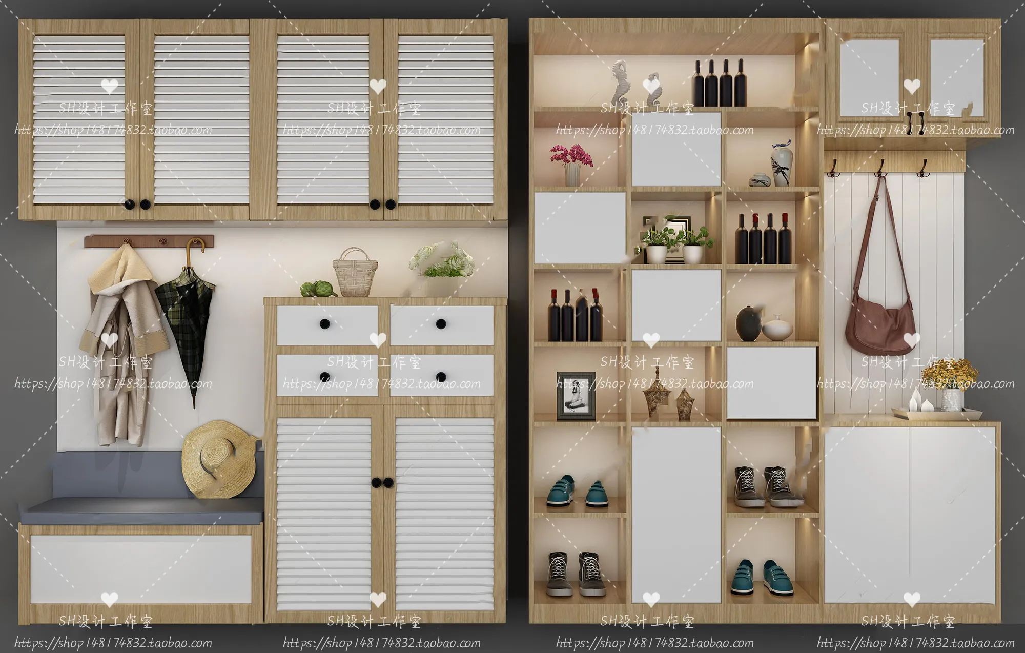Wardrobe Shoe – Clothes Cabinets – Wardropes – 3D Models – 0002
