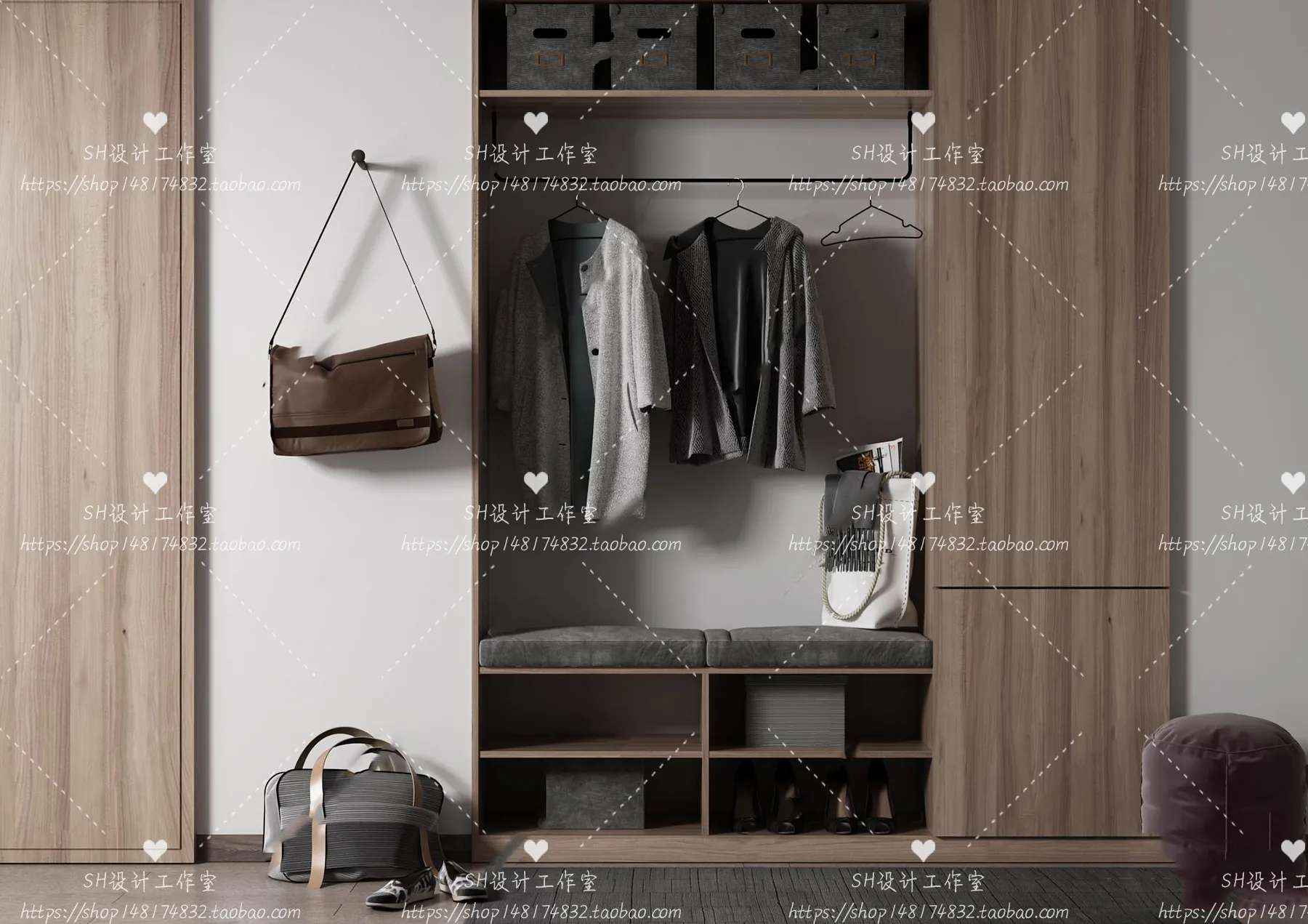 Wardrobe Shoe – Clothes Cabinets – Wardropes – 3D Models – 0019
