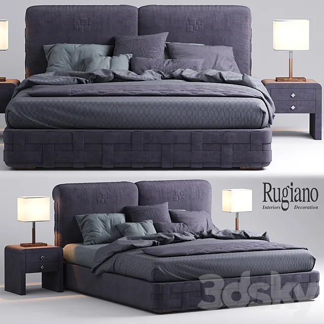 Bed rugiano braid bed 3DS Max - thumbnail 3