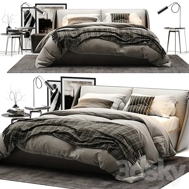 Furniture – Bed 3D Models – ALIVAR Lagoon bed with decor