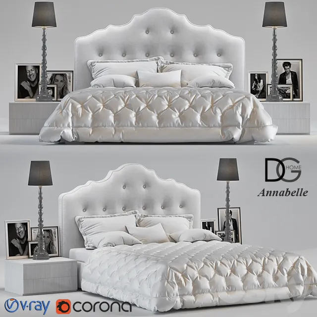 Furniture – Bed 3D Models – Annabelle Bed
