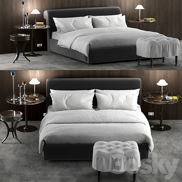 Furniture – Bed 3D Models – Baxter Alfred soft bed