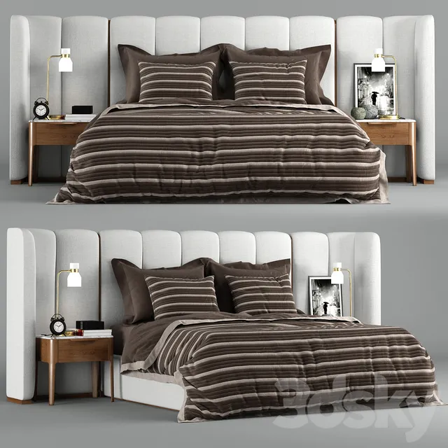 Furniture – Bed 3D Models – Bed Aida Porada with decor