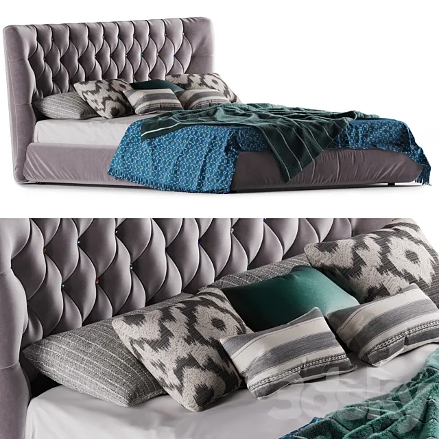 Furniture – Bed 3D Models – Bed Bolzan Letti Selene