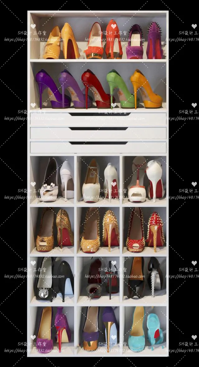 Wardrobe Shoe – Clothes Cabinets – Wardropes – 3D Models – 0091