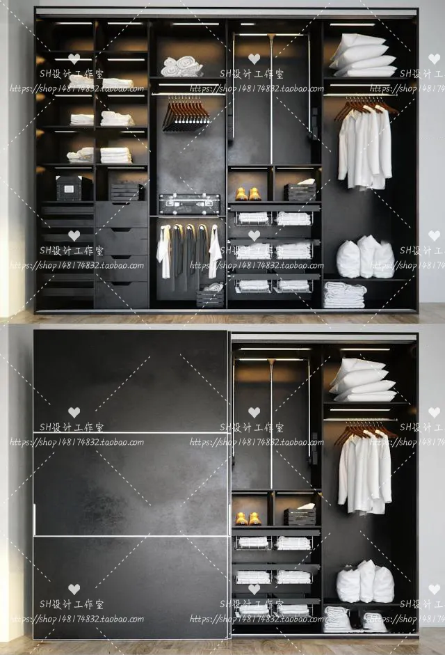 Wardrobe Shoe – Clothes Cabinets – Wardropes – 3D Models – 0128