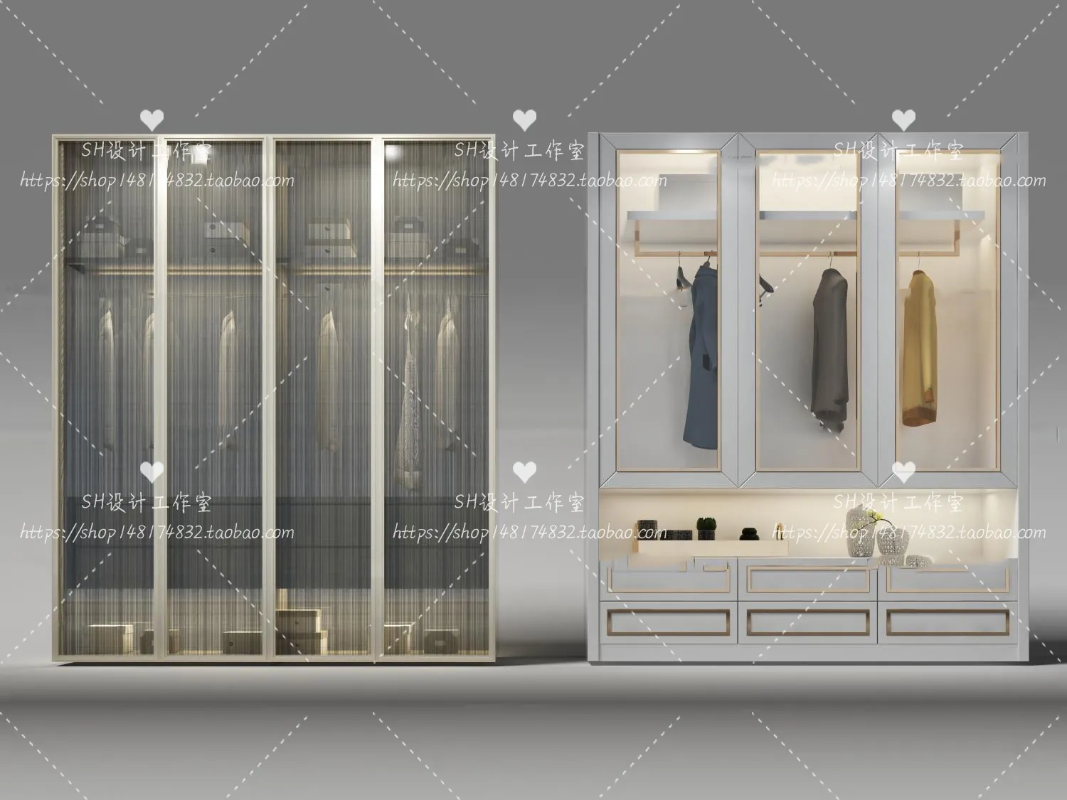Wardrobe Shoe – Clothes Cabinets – Wardropes – 3D Models – 0158