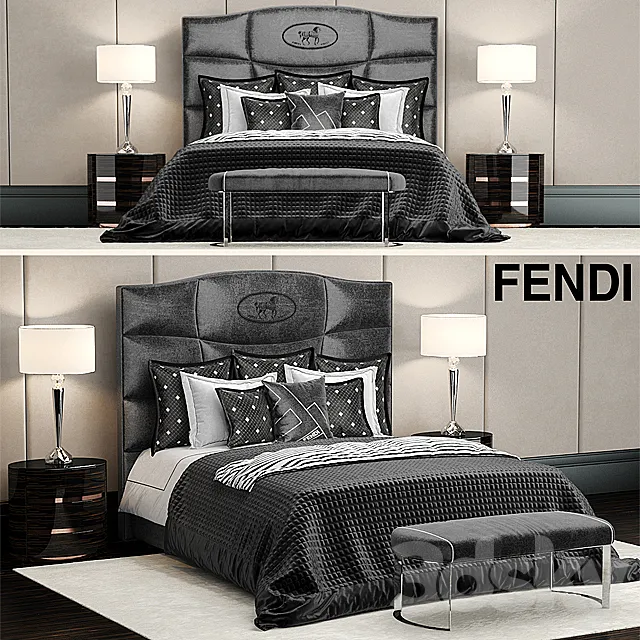 Furniture – Bed 3D Models – Bed Fendi George Bed