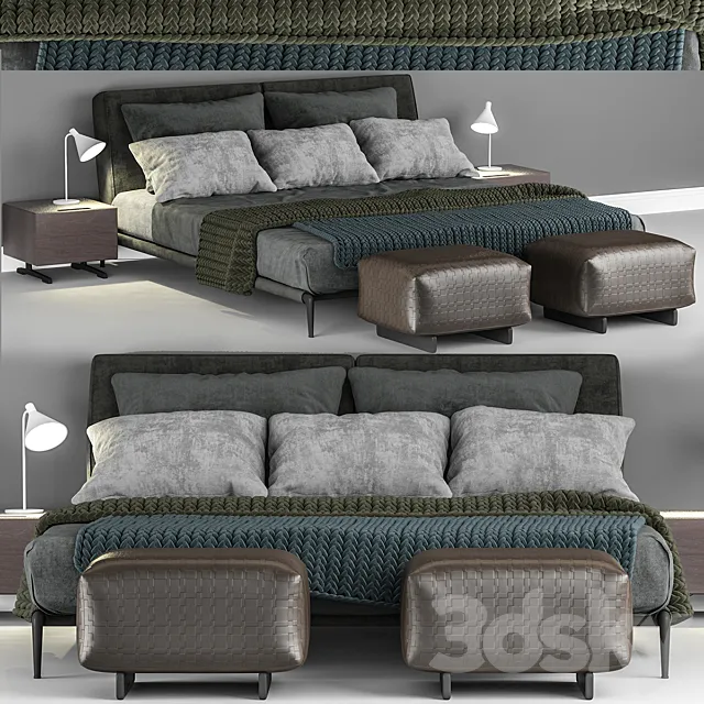 Furniture – Bed 3D Models – Bed Flexform Adda bed