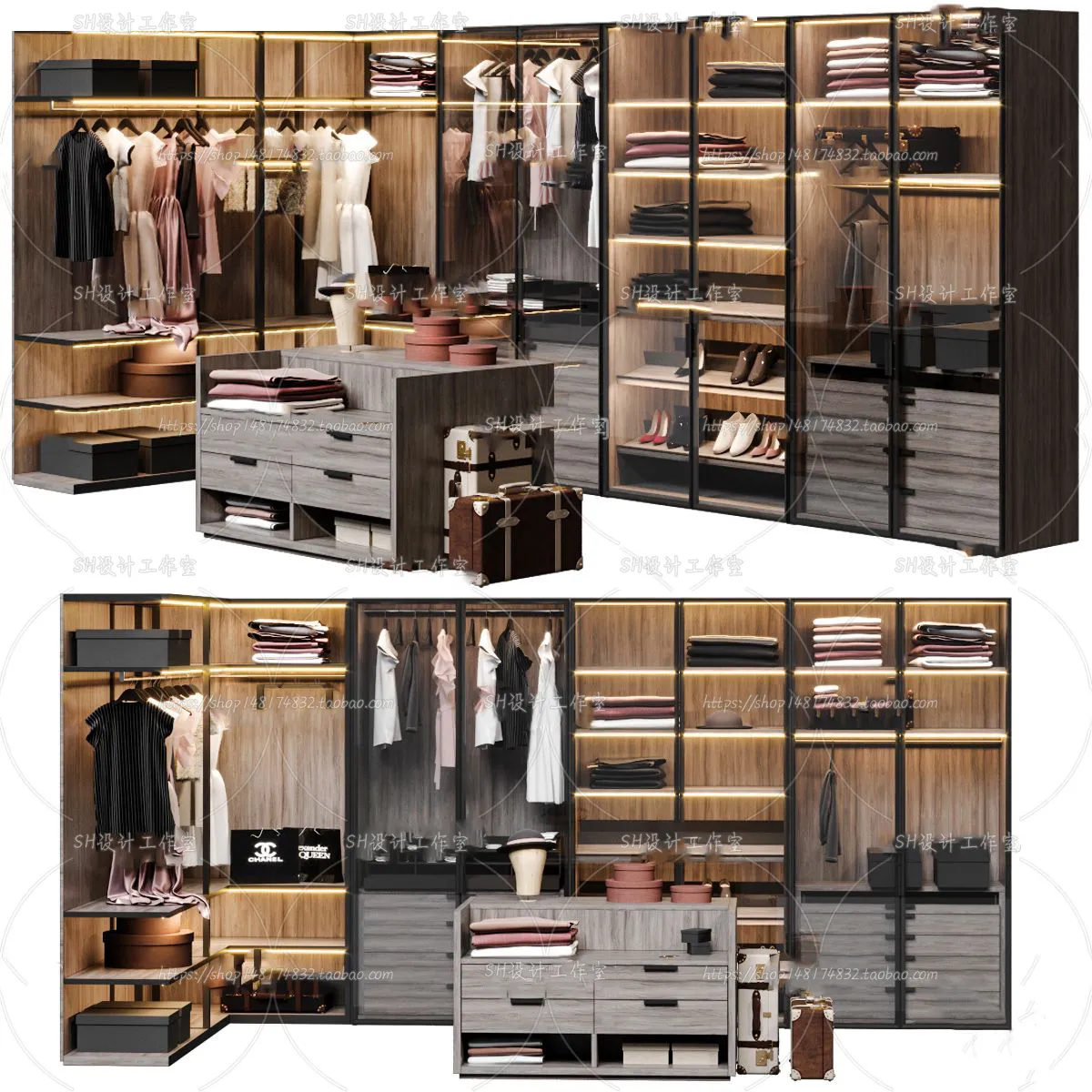 Wardrobe Shoe – Clothes Cabinets – Wardropes – 3D Models – 0225