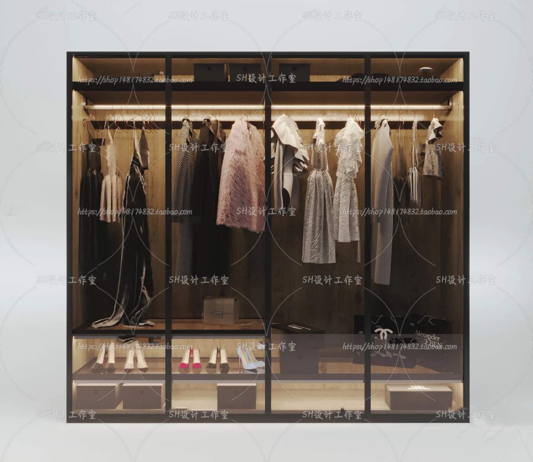Wardrobe Shoe – Clothes Cabinets – Wardropes – 3D Models – 0247