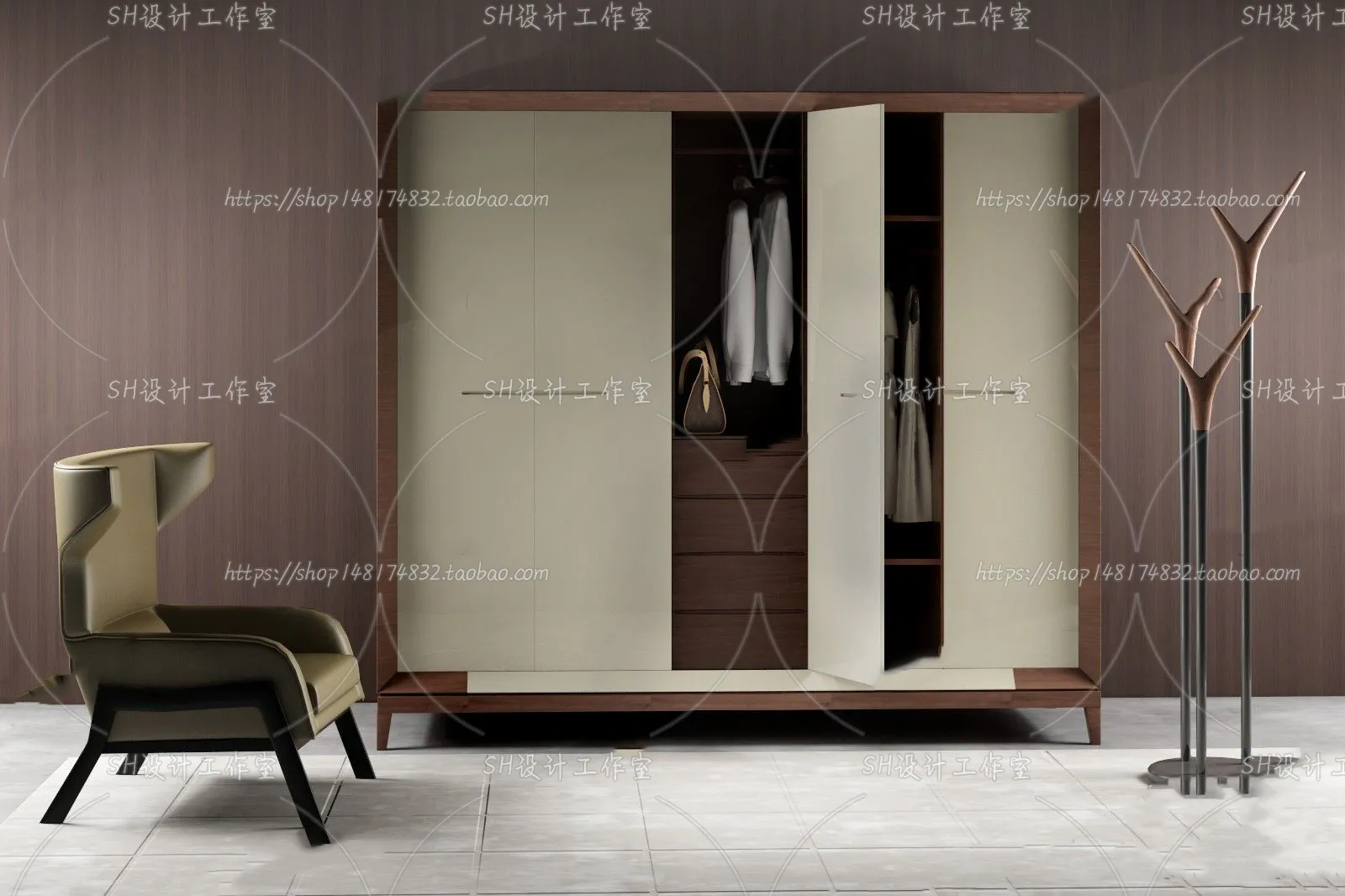 Wardrobe Shoe – Clothes Cabinets – Wardropes – 3D Models – 0248