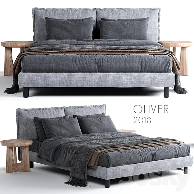 Furniture – Bed 3D Models – Bed Meridiani Oliver