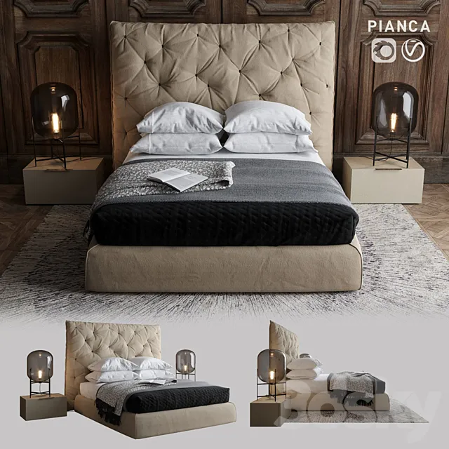 Furniture – Bed 3D Models – Bed Pianca Impunto