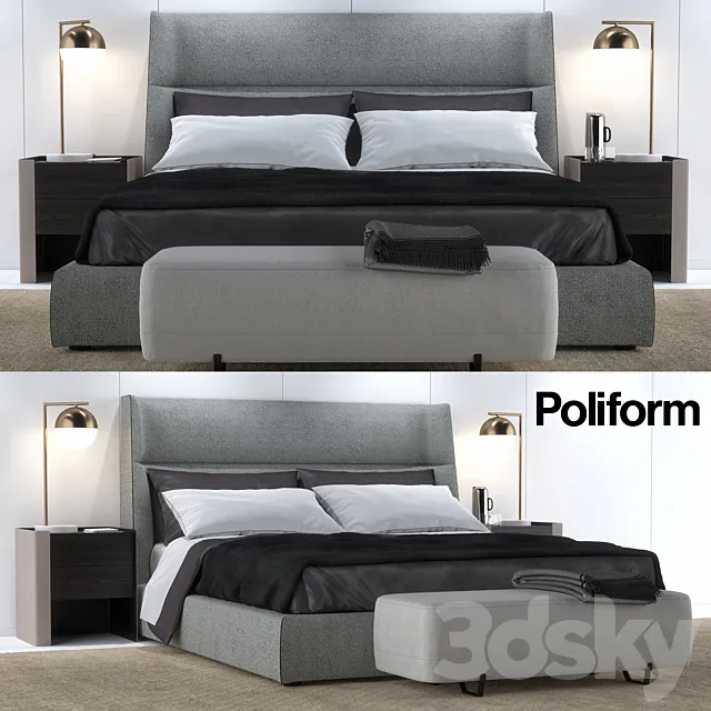 Furniture – Bed 3D Models – Bed Poliform Chloe Letto
