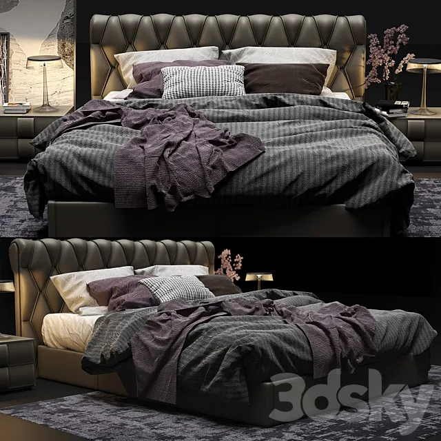 Furniture – Bed 3D Models – Bed Poltrona Frau Bluemoon 3D model
