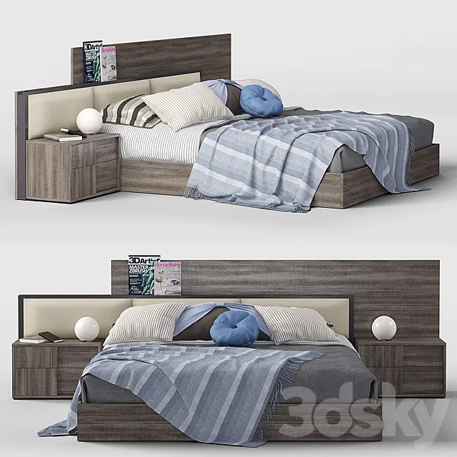 Furniture – Bed 3D Models – Bed Status Futura Gray