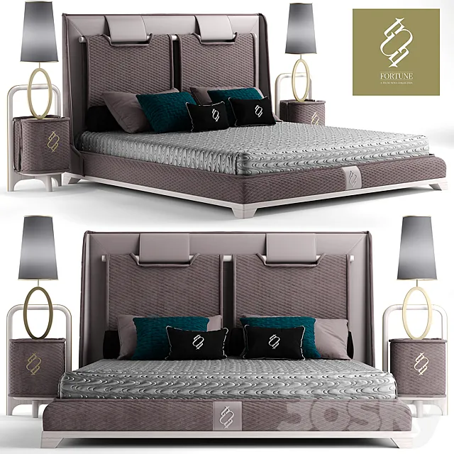 Furniture – Bed 3D Models – Bed tecninova cabezal cbanera fortune