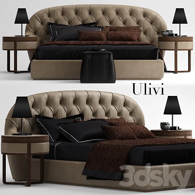 Furniture – Bed 3D Models – Bed ulivi Little Milady