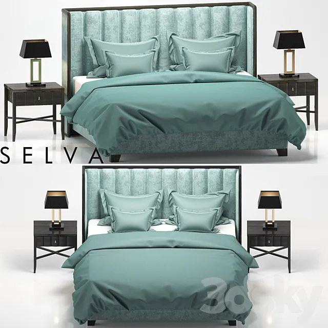 Furniture – Bed 3D Models – Bed with Headboard TRUST Selva Philipp LETTI E COMODINI 1
