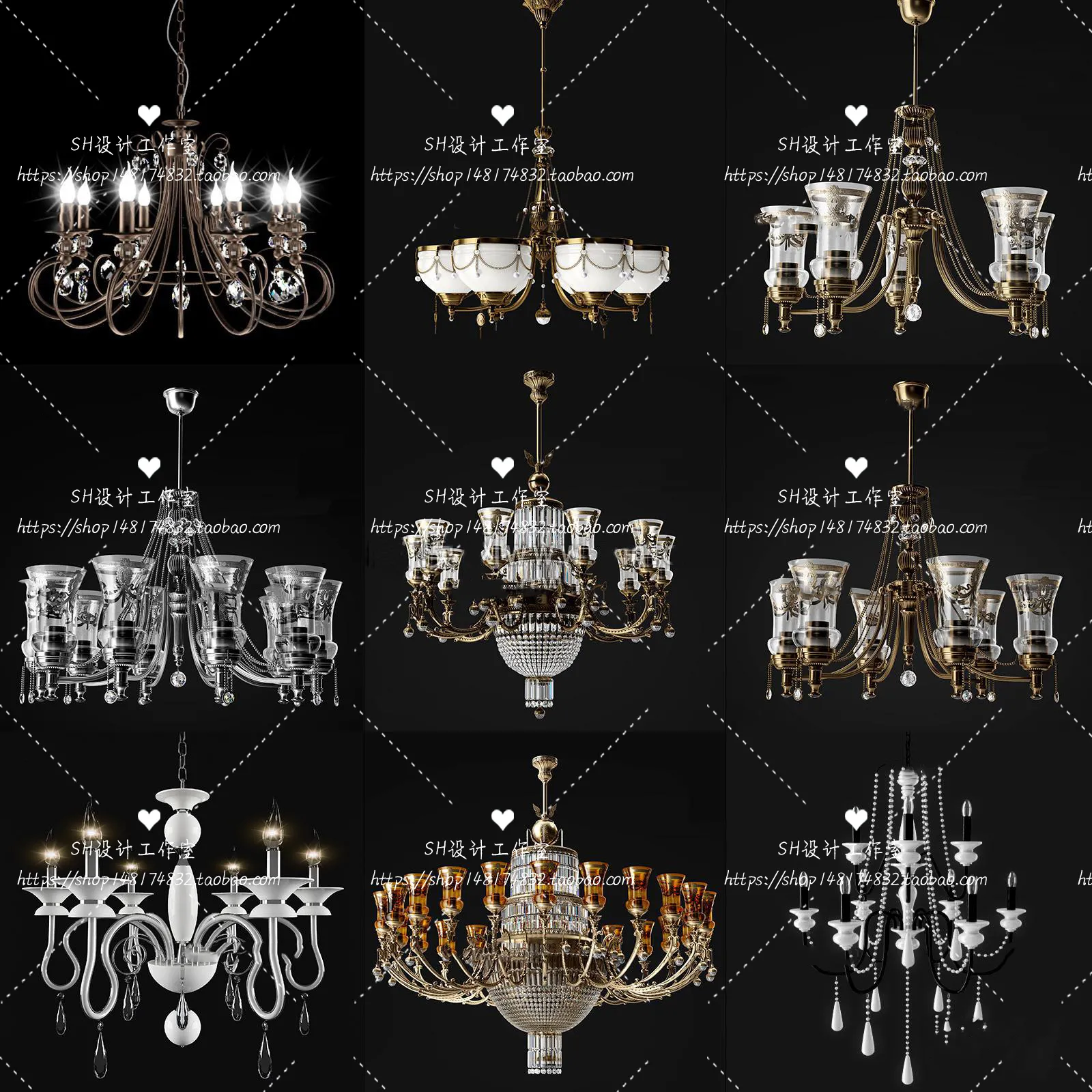 Lights – Chandelier 3D Models – 0098