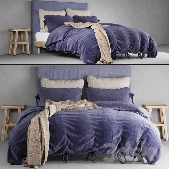 Furniture – Bed 3D Models – Bedroom set 17 (max 2011; obj)