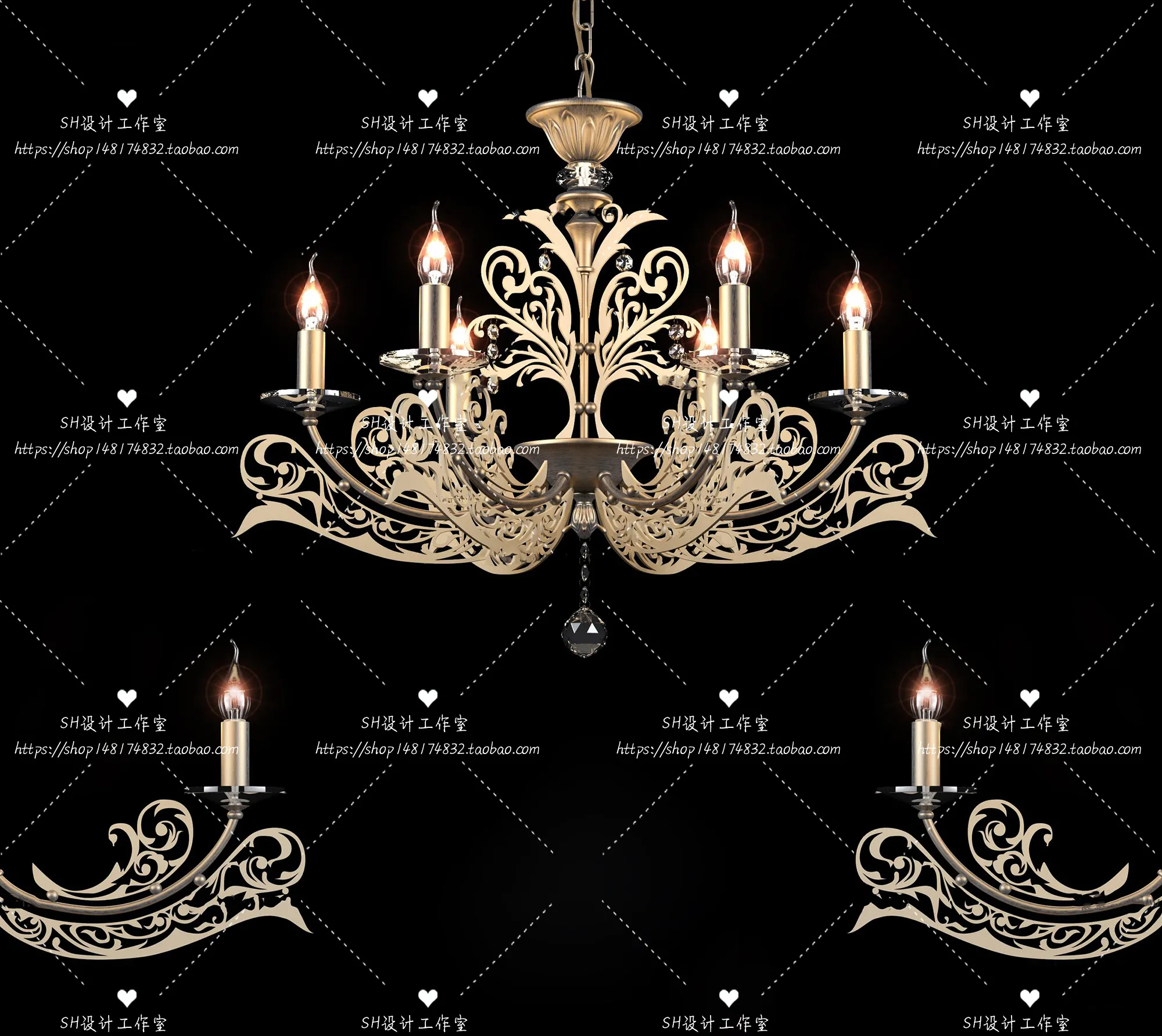 Lights – Chandelier 3D Models – 0179