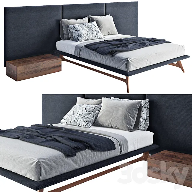 Furniture – Bed 3D Models – Bolzan bed. Collection SMILE 3D model