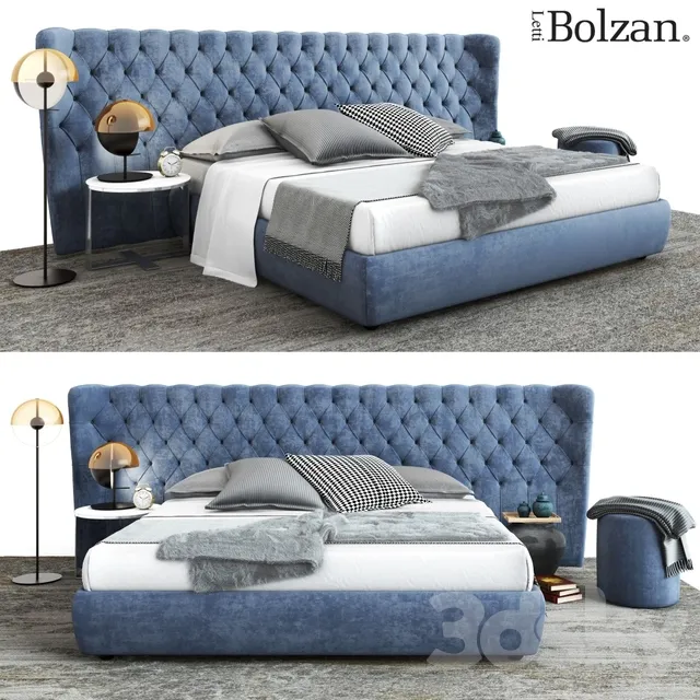 Furniture – Bed 3D Models – Bolzan Letti Selene Extra Large Bed