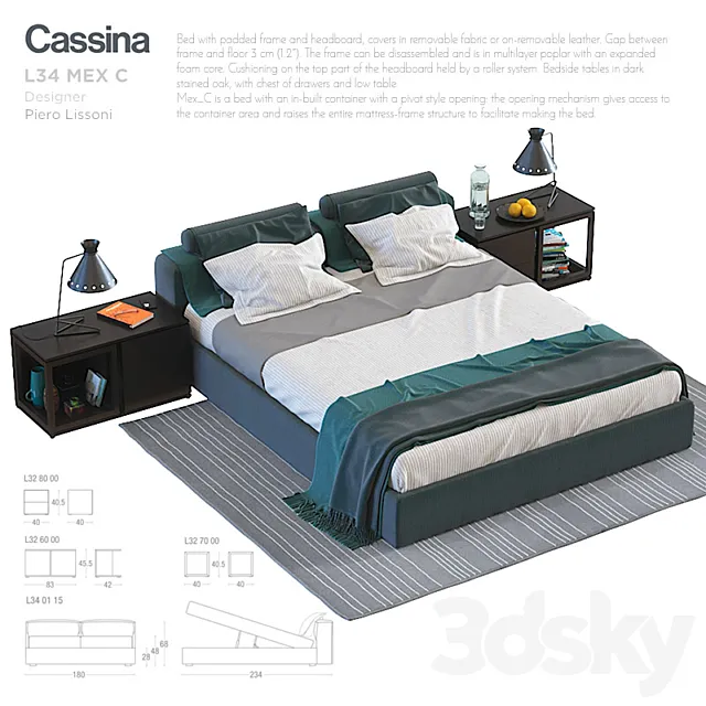 Furniture – Bed 3D Models – Cassina L34 Mex C