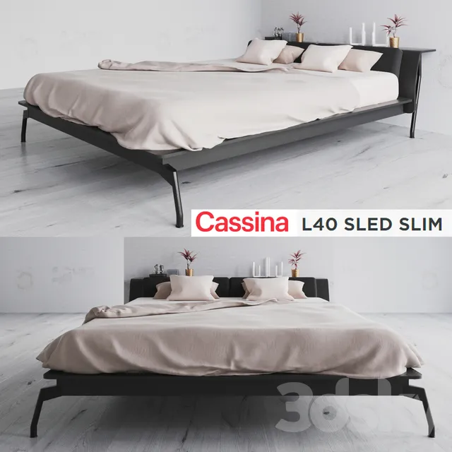 Furniture – Bed 3D Models – Cassina Sled Bed