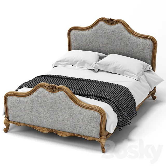 Furniture – Bed 3D Models – Chic king size bed