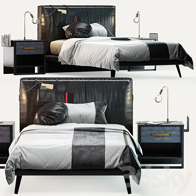 Furniture – Bed 3D Models – Cilek Dark Metal Bed