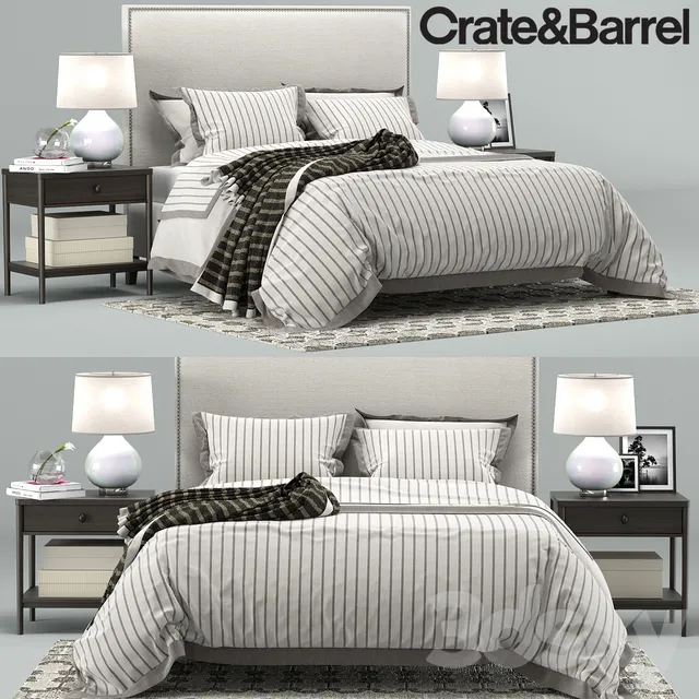 Furniture – Bed 3D Models – Crate&Barrel Cole Bedroom Collection