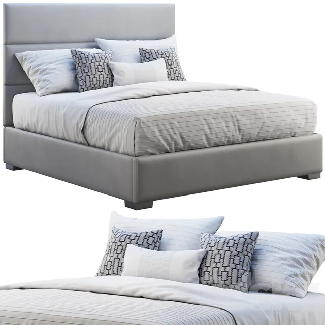 Furniture – Bed 3D Models – Custom modern platform bed