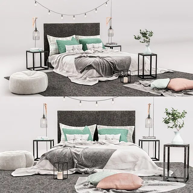 Furniture – Bed 3D Models – Decorative Bedroom Set 02