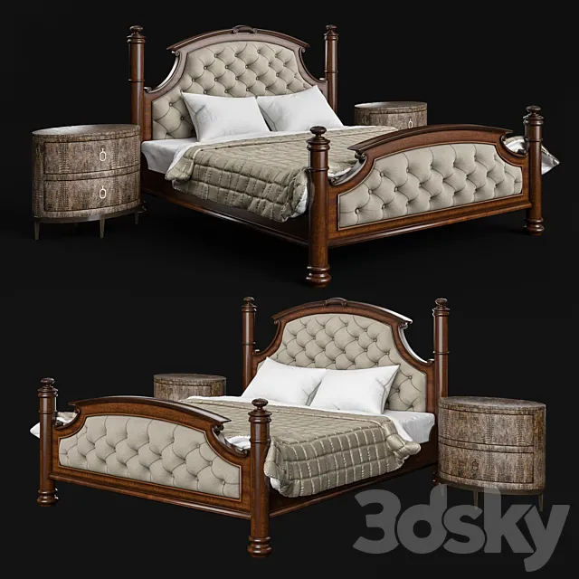 Furniture – Bed 3D Models – Drexel Heritage Rainier Upholstered Bed