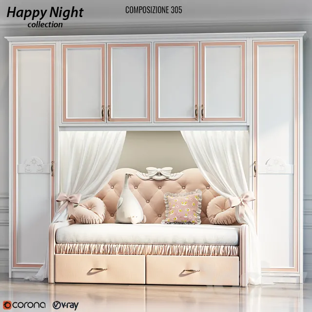 Furniture – Bed 3D Models – Ferretti e Ferretti Happy Night