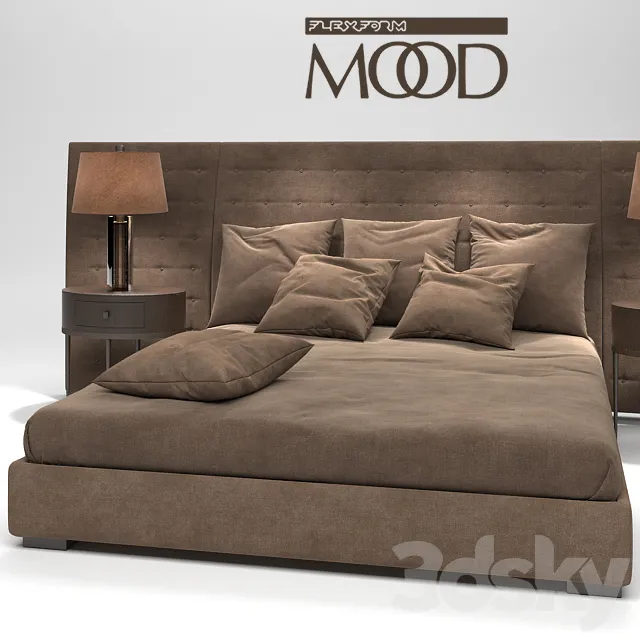 Furniture – Bed 3D Models – Flexform Mood Caress Bed