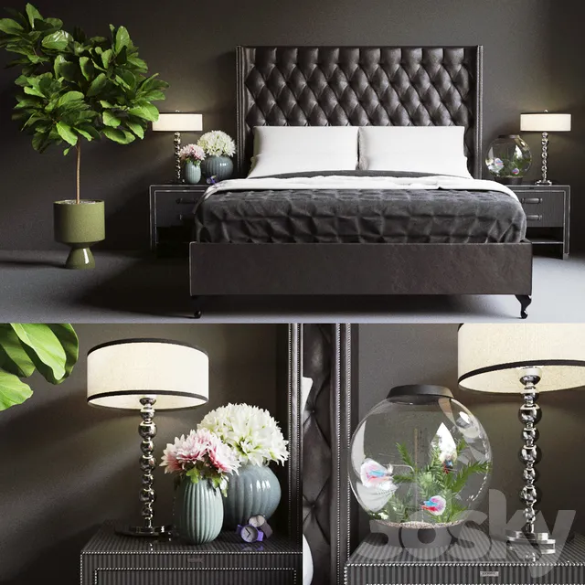 Furniture – Bed 3D Models – Gianfranco Ferre Bedroom