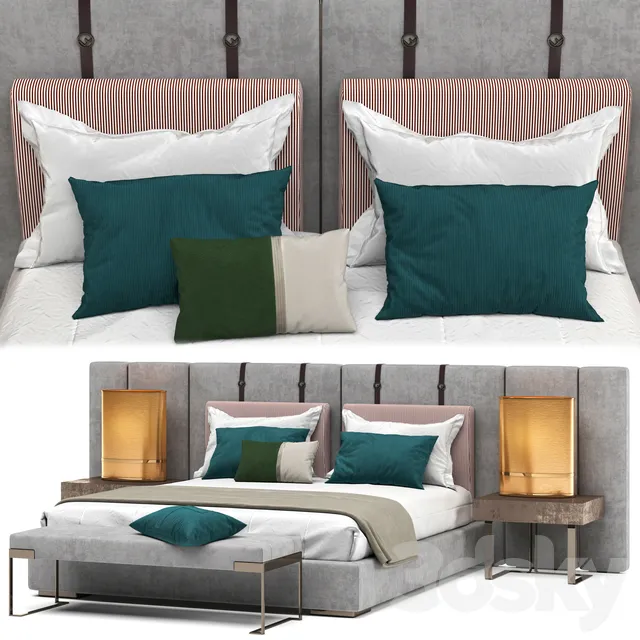 Furniture – Bed 3D Models – Halston bed by Fendi Casa 3d model