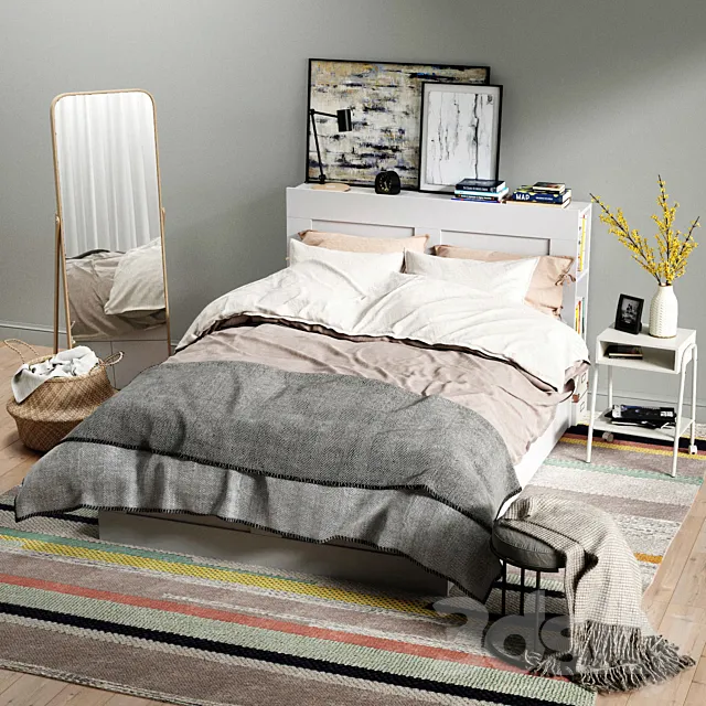 Furniture – Bed 3D Models – IKEA BRIMNES Bedroom