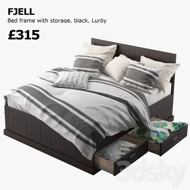 Furniture – Bed 3D Models – IKEA FJELL
