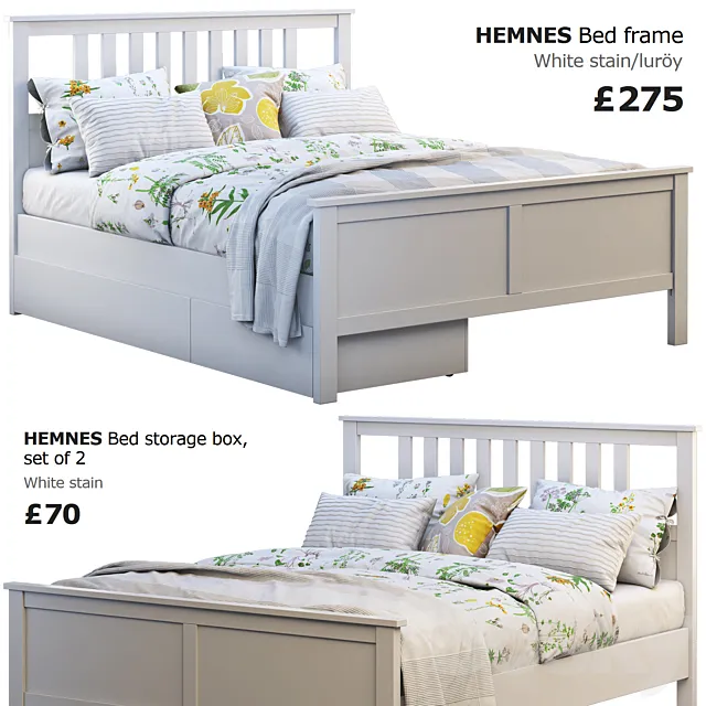 Furniture – Bed 3D Models – Ikea Hemnes bed 3