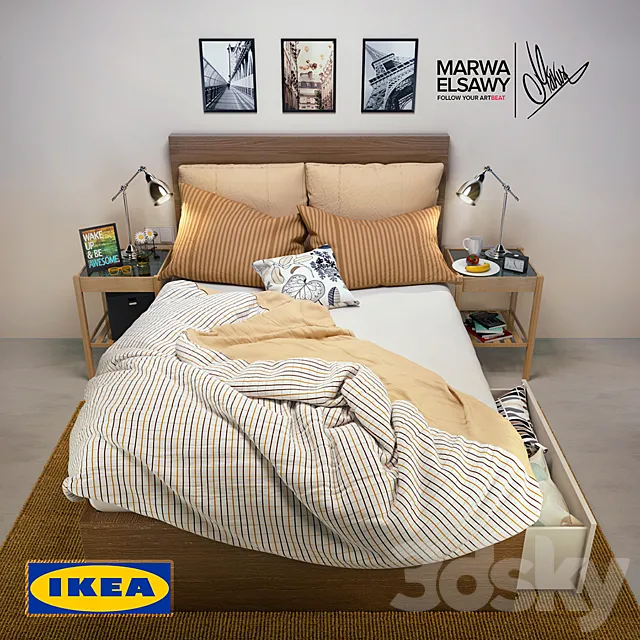 Furniture – Bed 3D Models – IKEA MALM Bed